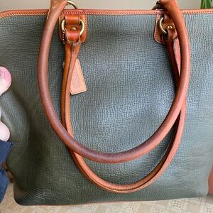 Coach 4207 Dakota Harvest Tote *Green* Tan Italy Leather Vintage